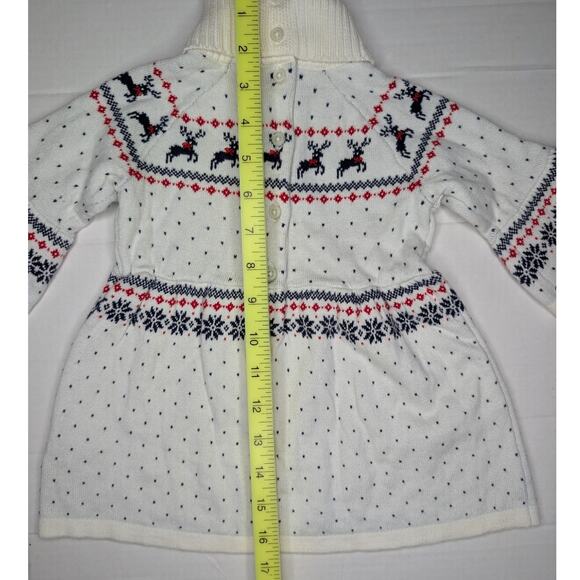 Janie and Jack Fair Isle Holiday Reindeer Sweater Dress - Picture 7 of 9